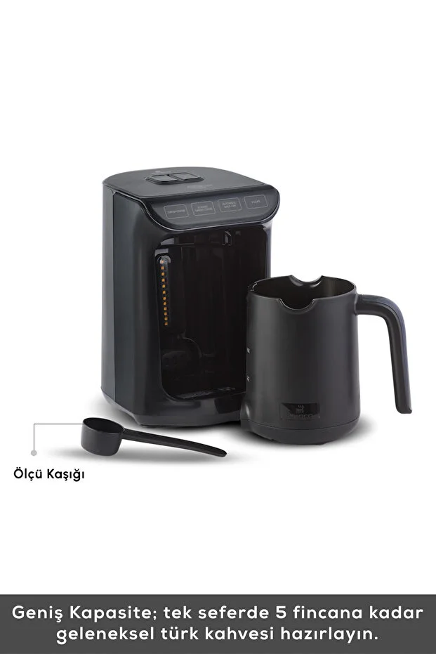 Hatır Közde Türk Kahvesi ve Türk Kahve Makinesi Shiny Black 5 Fincan Kapasiteli Bol Köpüklü